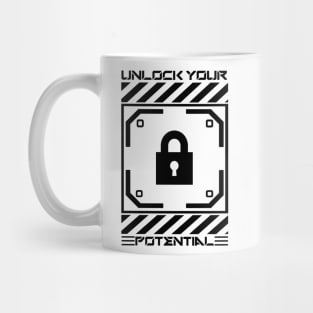 "Unlock Your Potential" Black Print Mug